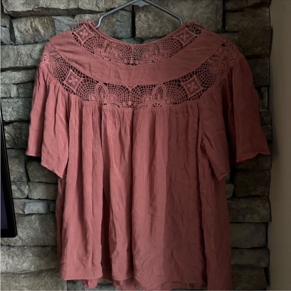 Pink crochet blouse